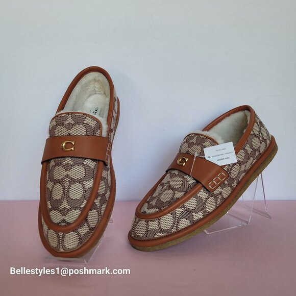 COACH Forest Slipper In Signature Textile Jacquard & Leather-Women’s Size 9B ⭐ - Picture 3 of 16